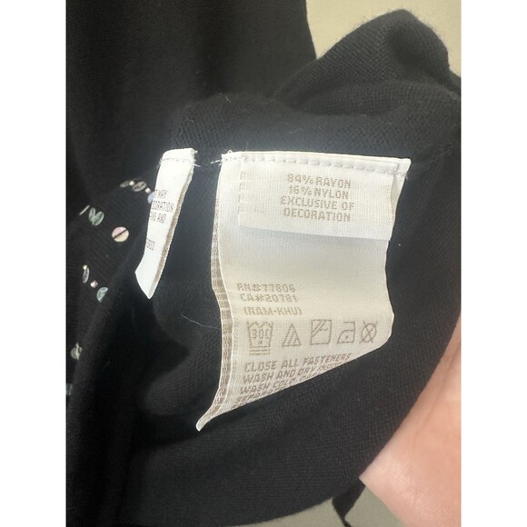 Tommy Hilfiger Sweater Size Small Black With Sequins Wrap Sweater - Picture 3 of 5